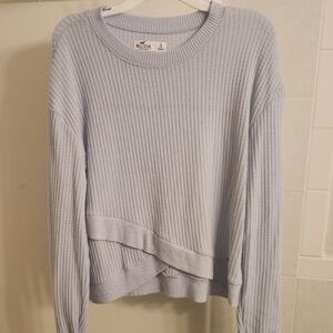 Hollister Soft Blue Ribbed Knit Top